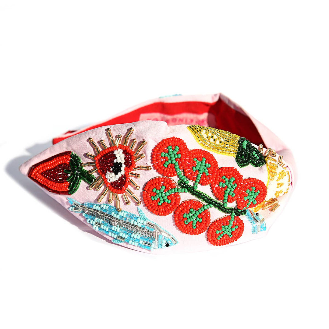Pomodoro Beaded Headband Pink