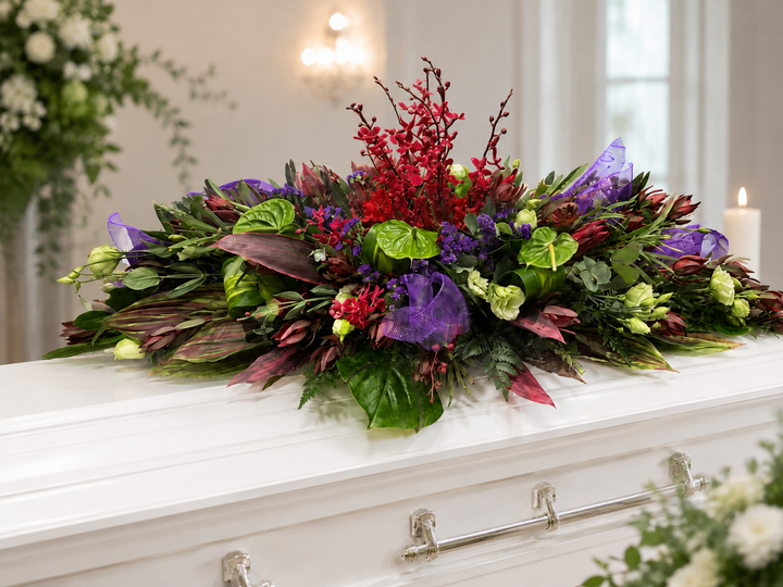 Majestic Farewell | Luxury Orchid & Anthurium Casket Spray