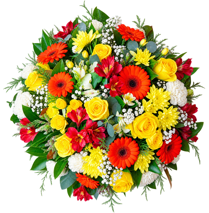 Golden Remembrance Posy Pad Tribute | Funeral Flowers Melbourne