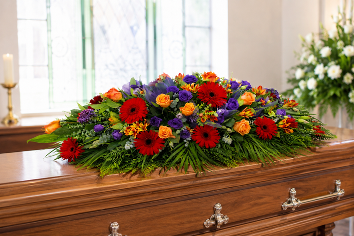 Celebration of Life Casket Spray | Funeral Flowers Melbourne