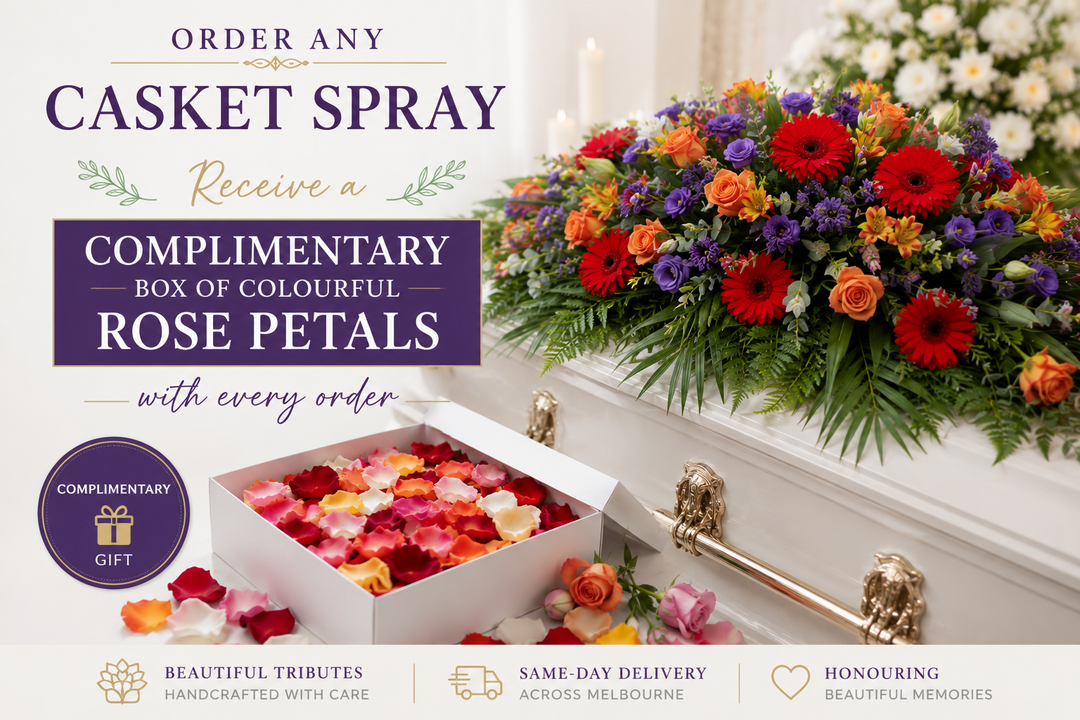 Celebration of Life Casket Spray | Funeral Flowers Melbourne