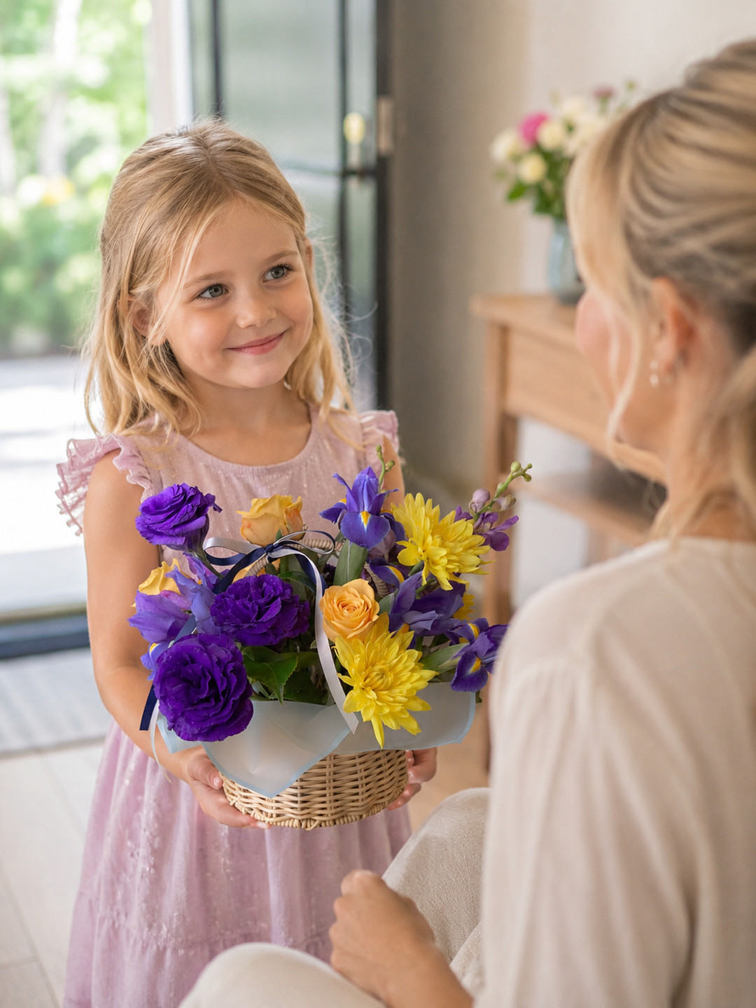 Golden Lavender Basket | Purple & Yellow Flower Basket Melbourne