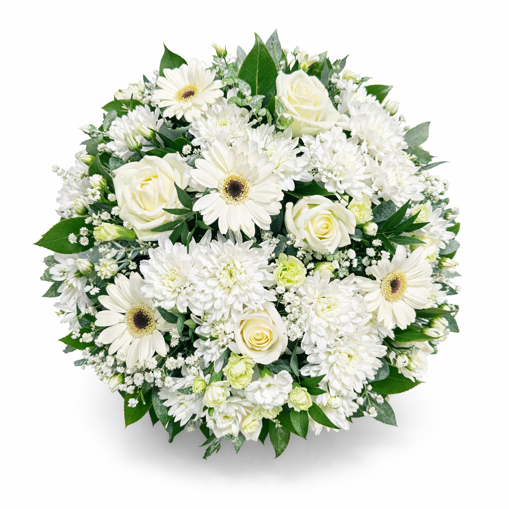 posy pad white flower funeral