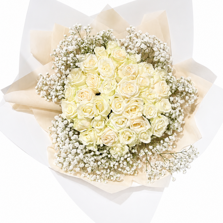Forever Yes – 36 White Roses Bouquet