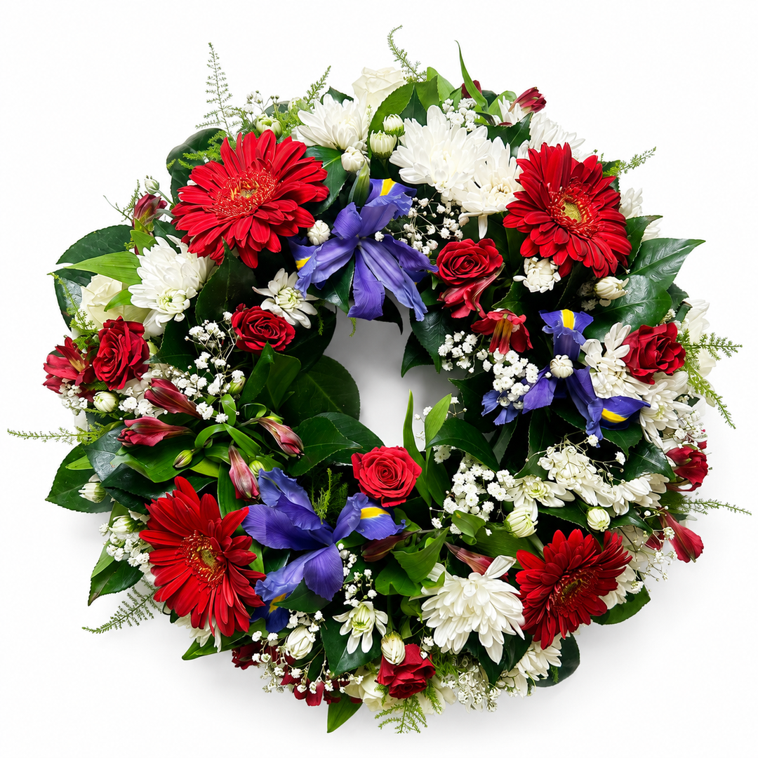 Gerbera & Rose Funeral Wreath | Funeral Flowers Melbourne