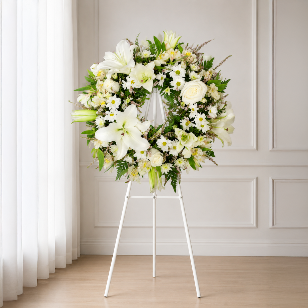 Élan | Contemporary White Sympathy Wreath Melbourne