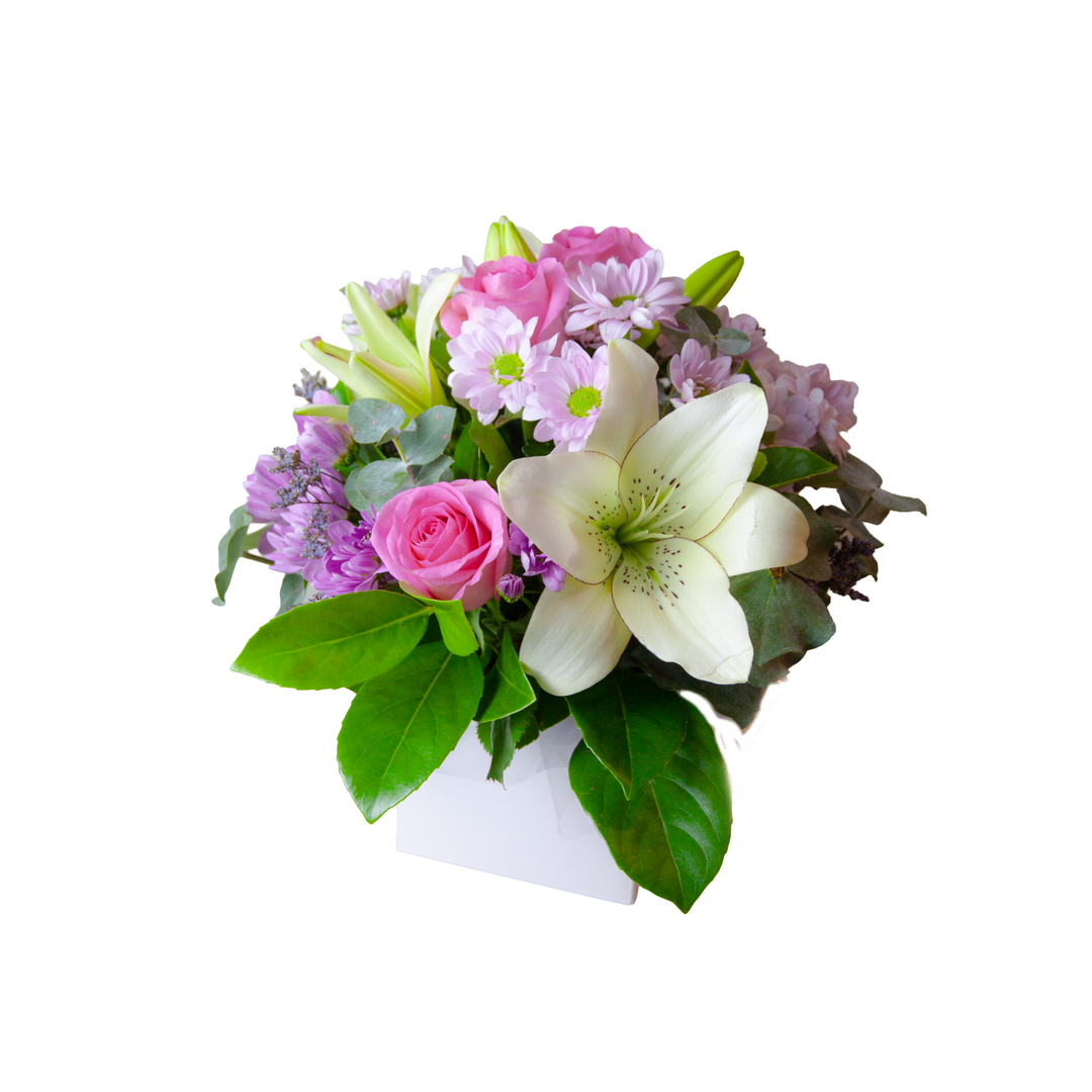 Lavender Wishes Garden Box Arrangement