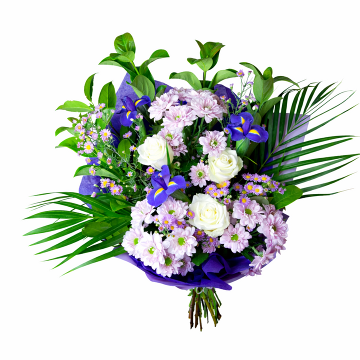 Lavender Breeze Rose Iris Daisy Bouquet | Purple & White Flower Delivery Melbourne