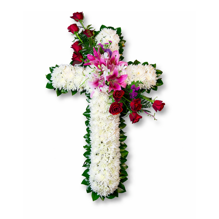 Eternal Light Cross Tribute | Funeral Flower Cross Melbourne
