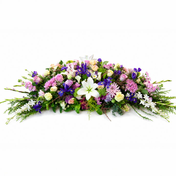 Lavender Garden Casket Spray | Funeral Flowers Melbourne