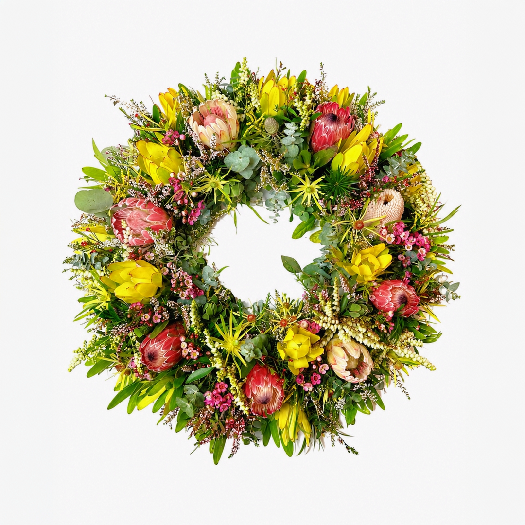 Premium Native Wreath | Modern Australian Native Floral Tribute | Funeral Wreath Melbourne