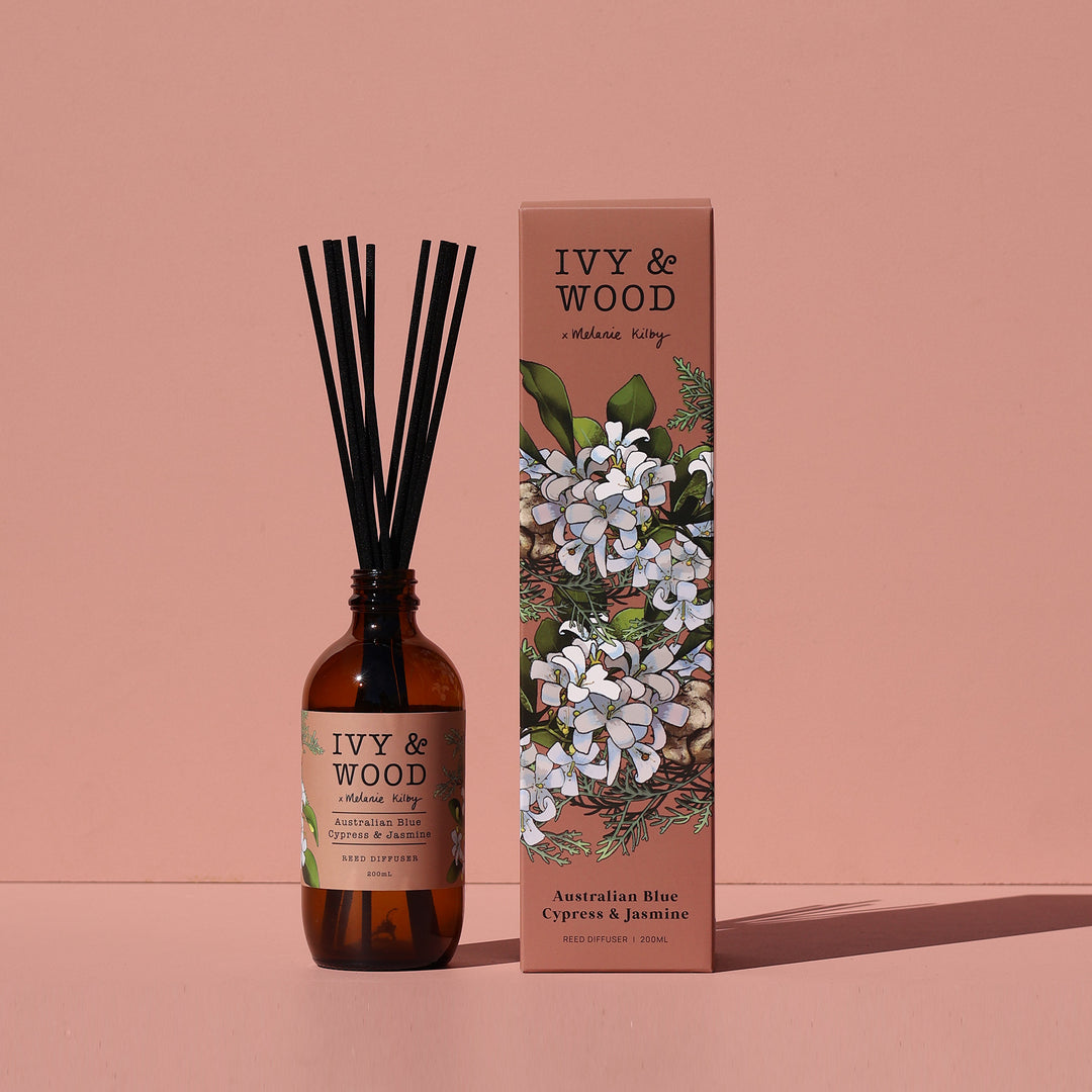 Blue Cypress & Jasmine Reed Diffuser | Ivy & Wood Australia Collection