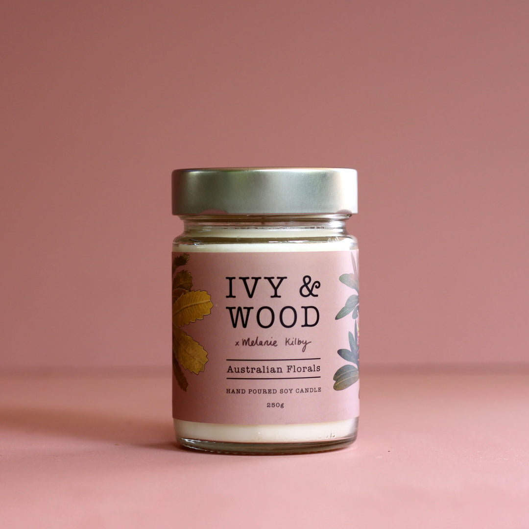 Australian Florals Soy Candle| Ivy & Wood Australiana Collection