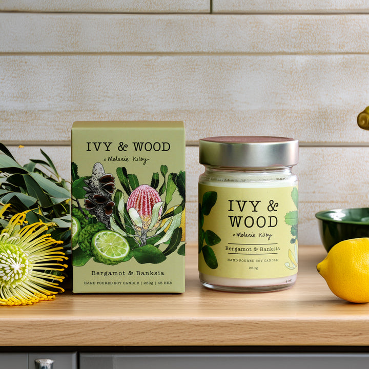 Bergamot & Banksia Soy Candle | Ivy & Wood Australia Collection