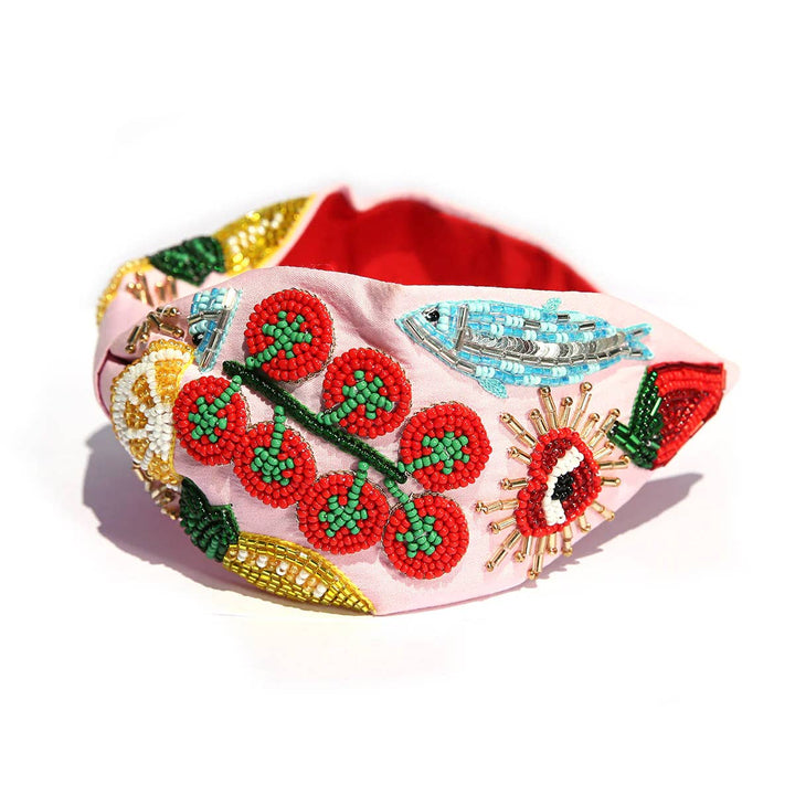 Pomodoro Beaded Headband Pink