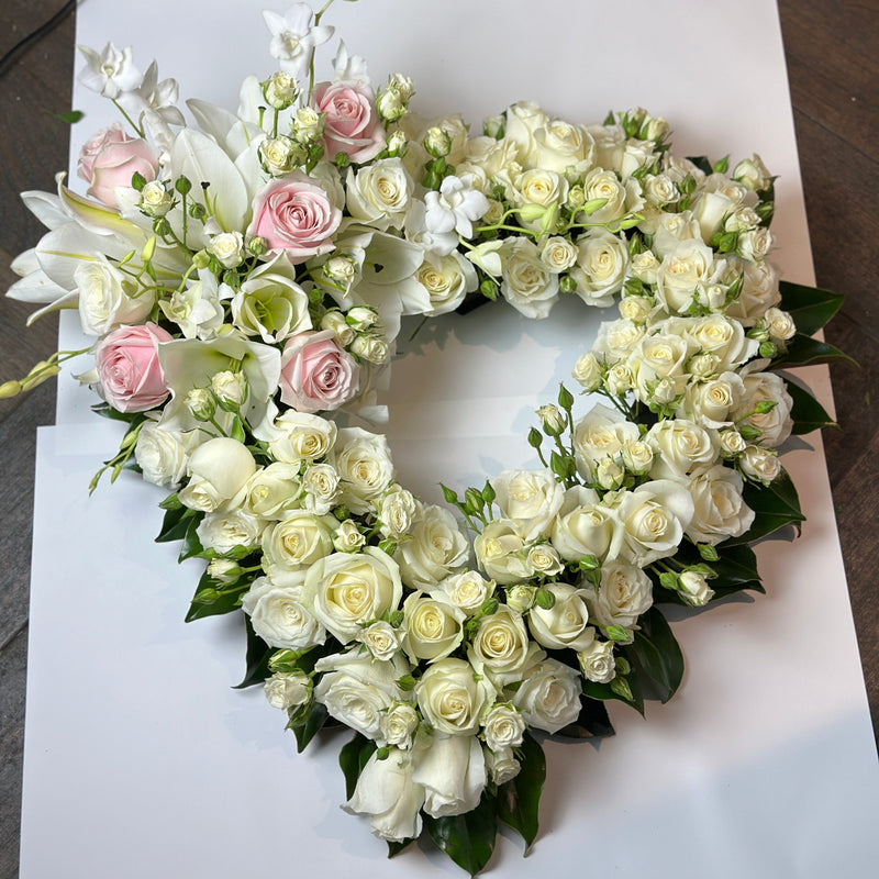 Forever in Our Hearts – Signature Heart Tribute Wreath 60cm | Melbourne Funeral Flowers